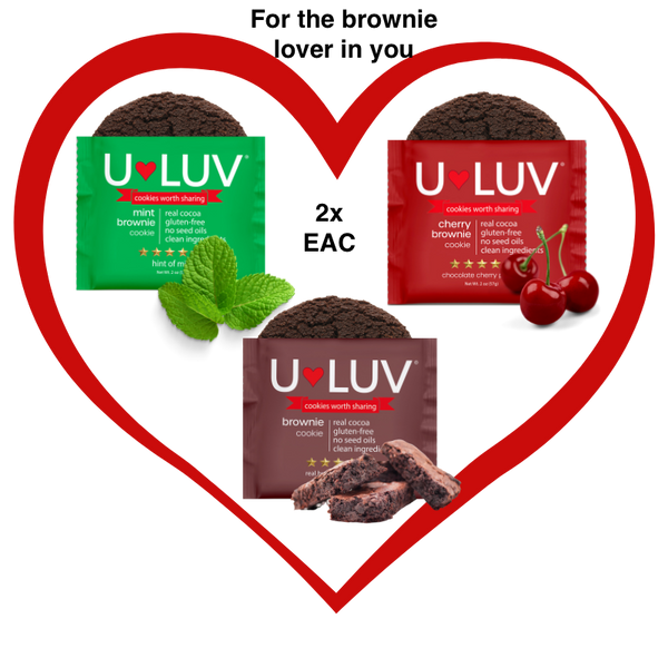 U-LUV Cookies | Brownie Pack | X6 Units | 3 Different Flavors