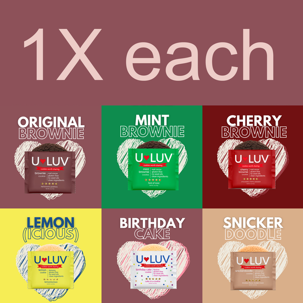 U-LUV Cookies | Variety Pack | X6 Units | 6 Different Flavors
